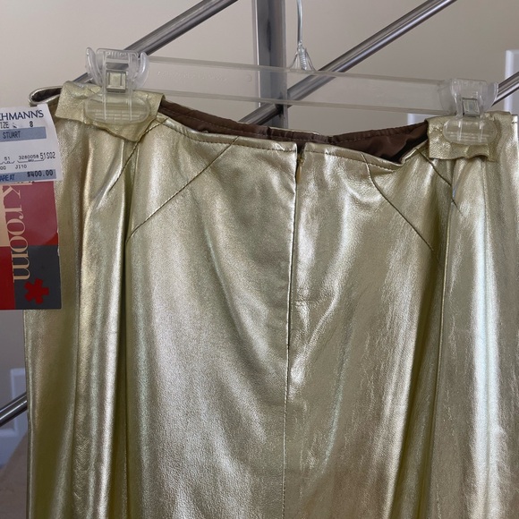 VINTAGE JILL STUART GOLD METALIC SKIRT - Picture 7 of 14